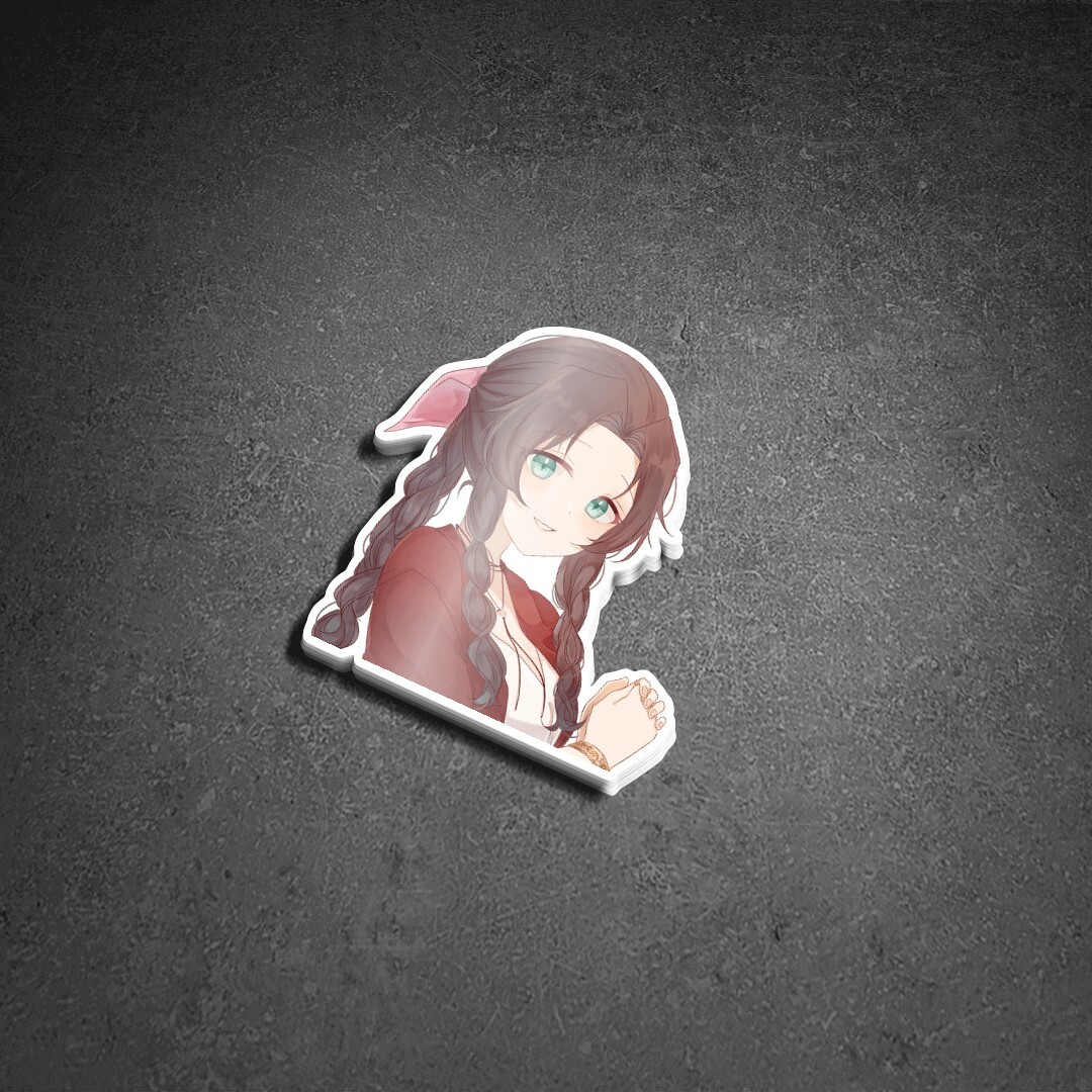 Final Fantasy 7 Aerith Kawaii Die-Cut Sticker 3"