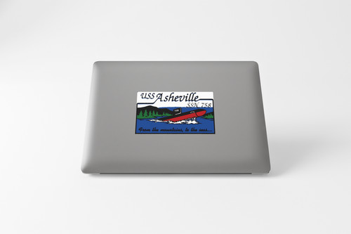 SSN-758 USS Asheville Badge Sticker Decal