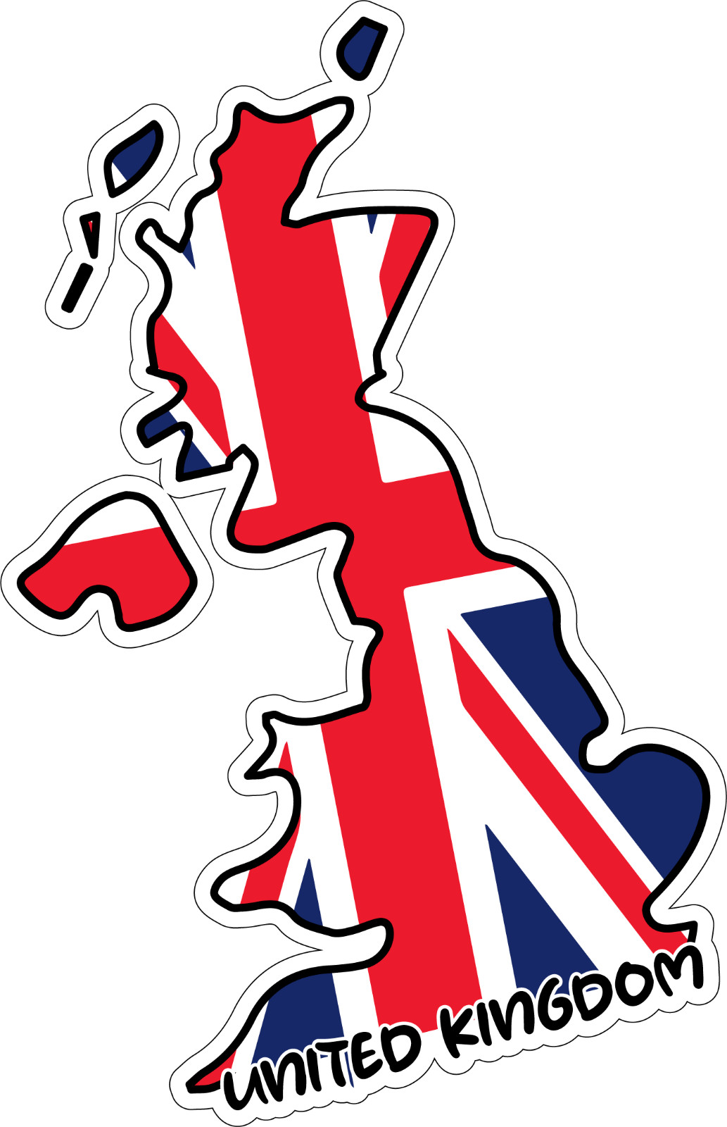 United Kingdom Map Flag Sticker Decal