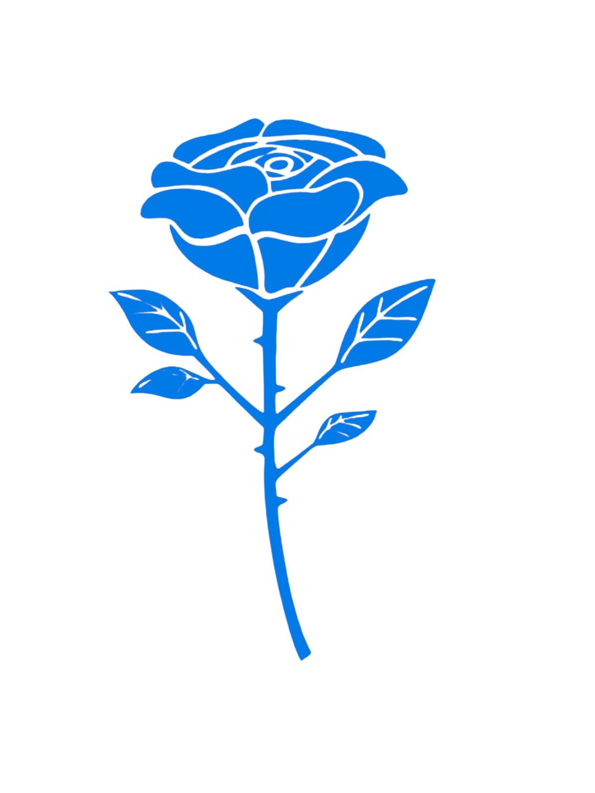Single Rose Flower Decal for car Windows Laptops most Smooth Surfaces