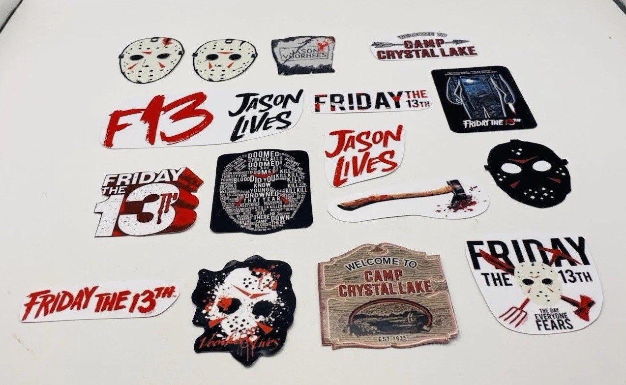 Friday The 13th Jason 16 Pack Waterproof Sticker Bulk Laptop phone Xbox Decal