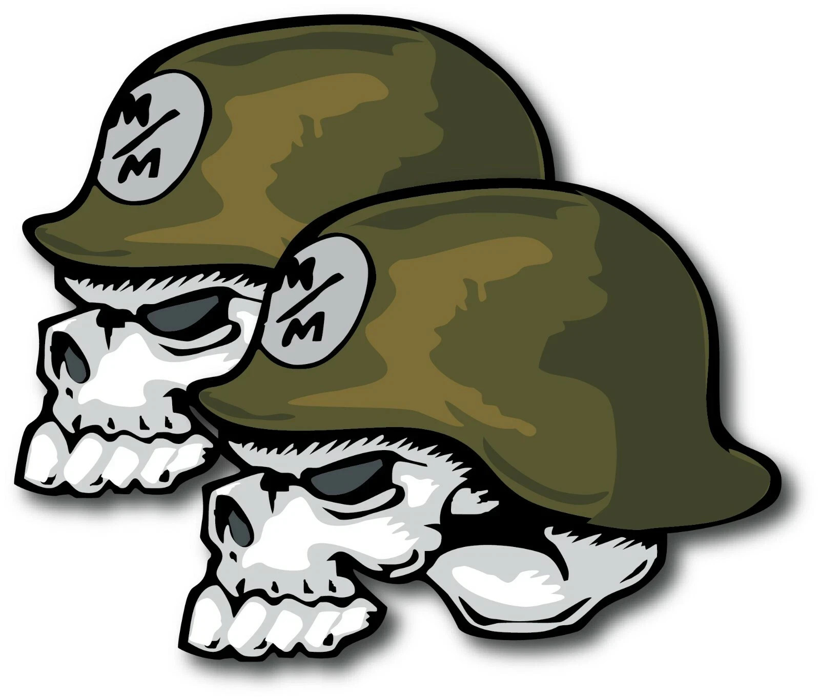 2X METAL MULISHA LOGO DECAL STICKER US MADE CAR WINDOW SKULL HELMET TRUCK ATV