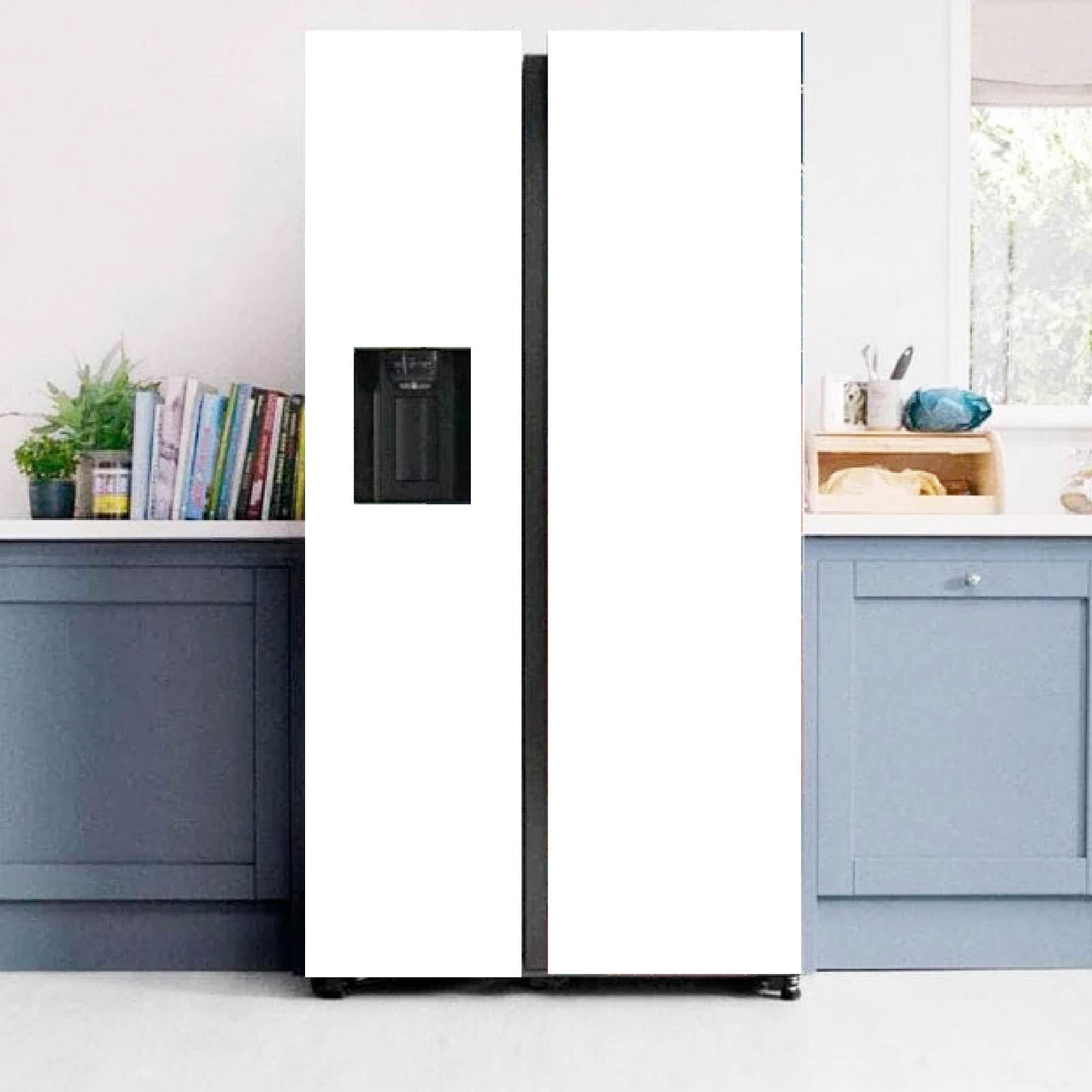 White Fridge Wrap Refrigerator Skin Vinyl Cover