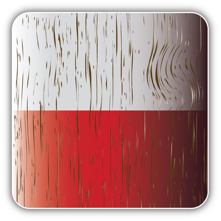 Poland Wooden Flag Car Bumper Sticker Decal