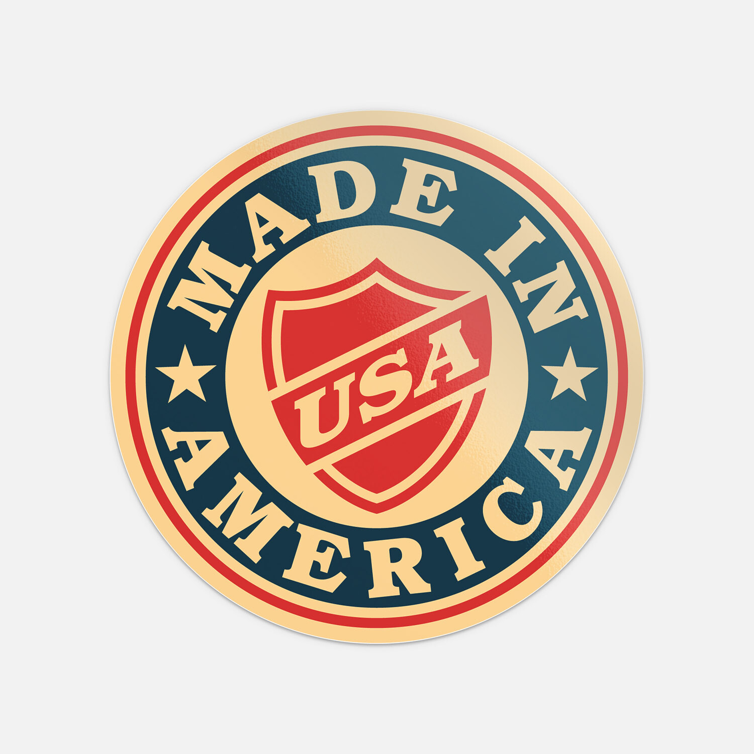 Made In USA America Round Emblem Badge Vinyl Sticker Decal