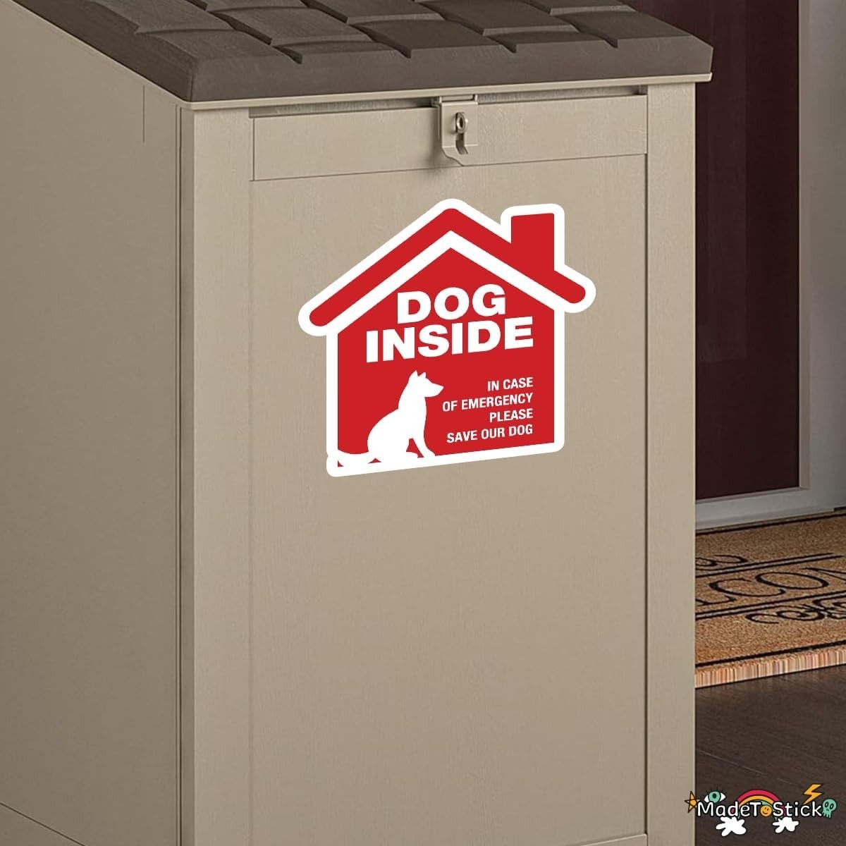 Dog Inside Emergency Rescue Sticker 4-Pack Pet Safety Decal 5"x5"