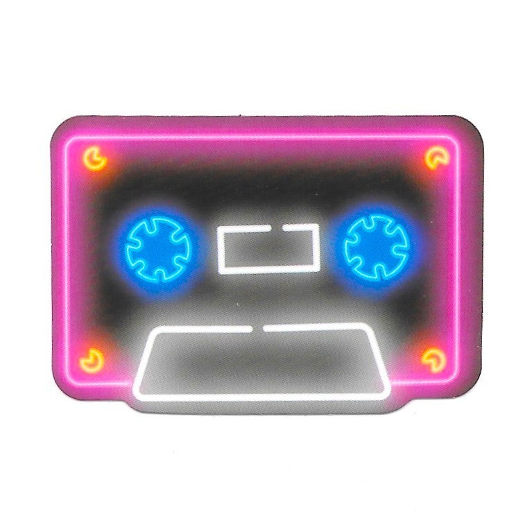 Neon Cassette Tape Vinyl Sticker Retro 80s Music Decal Vaporwave Aesthetic Art