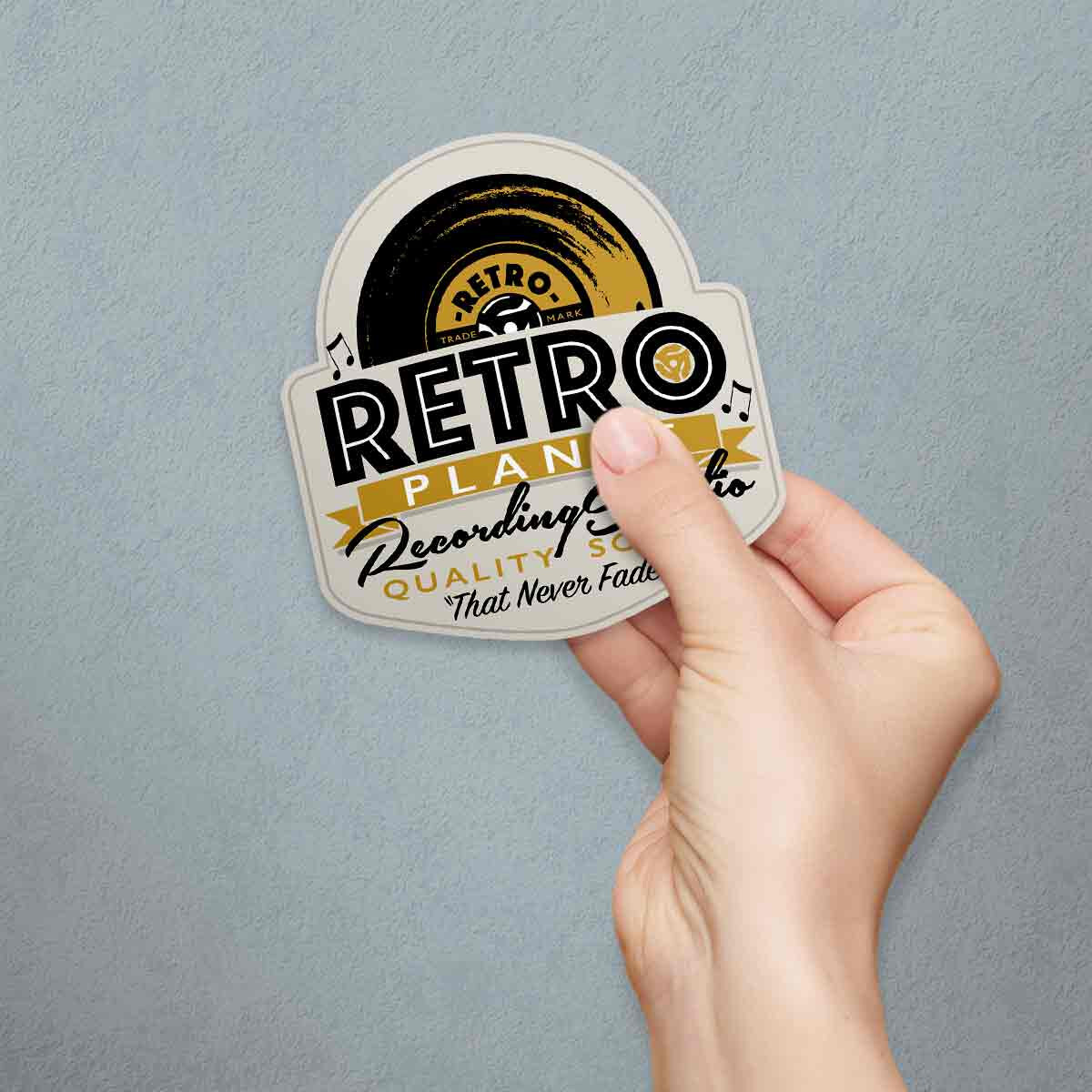 Vinyl Sticker, Retro Planet Recording Studio Music Decal