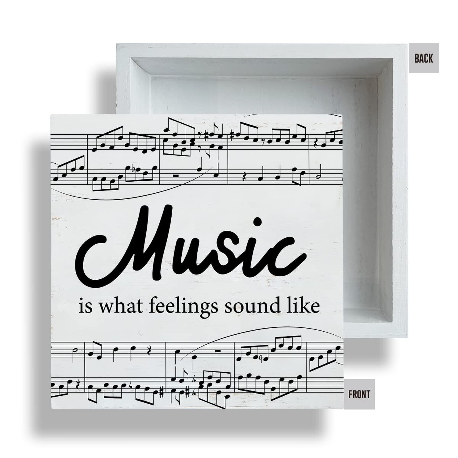 Music Lover Gift for Teacher Musician Music is What Feelings Sound Like Woode…