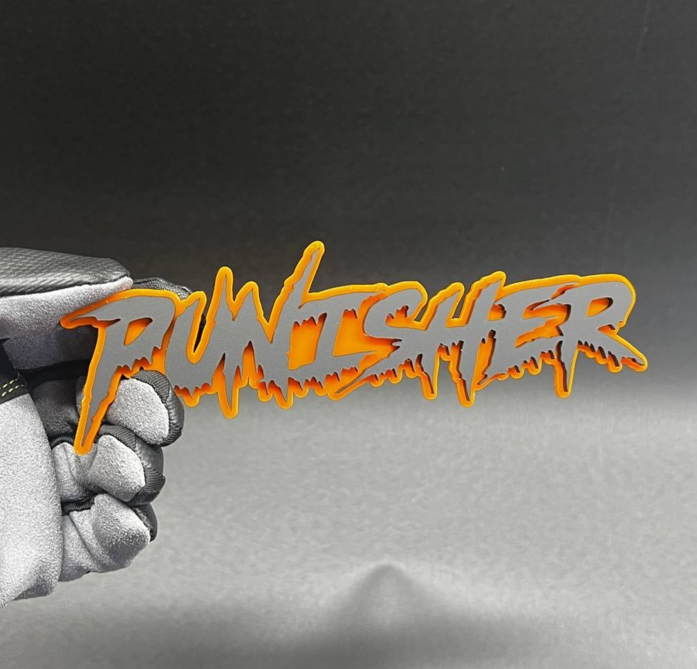 1PC Punisher 3D Text Car Badge Emblem Fender tailgate Aggressive Decal