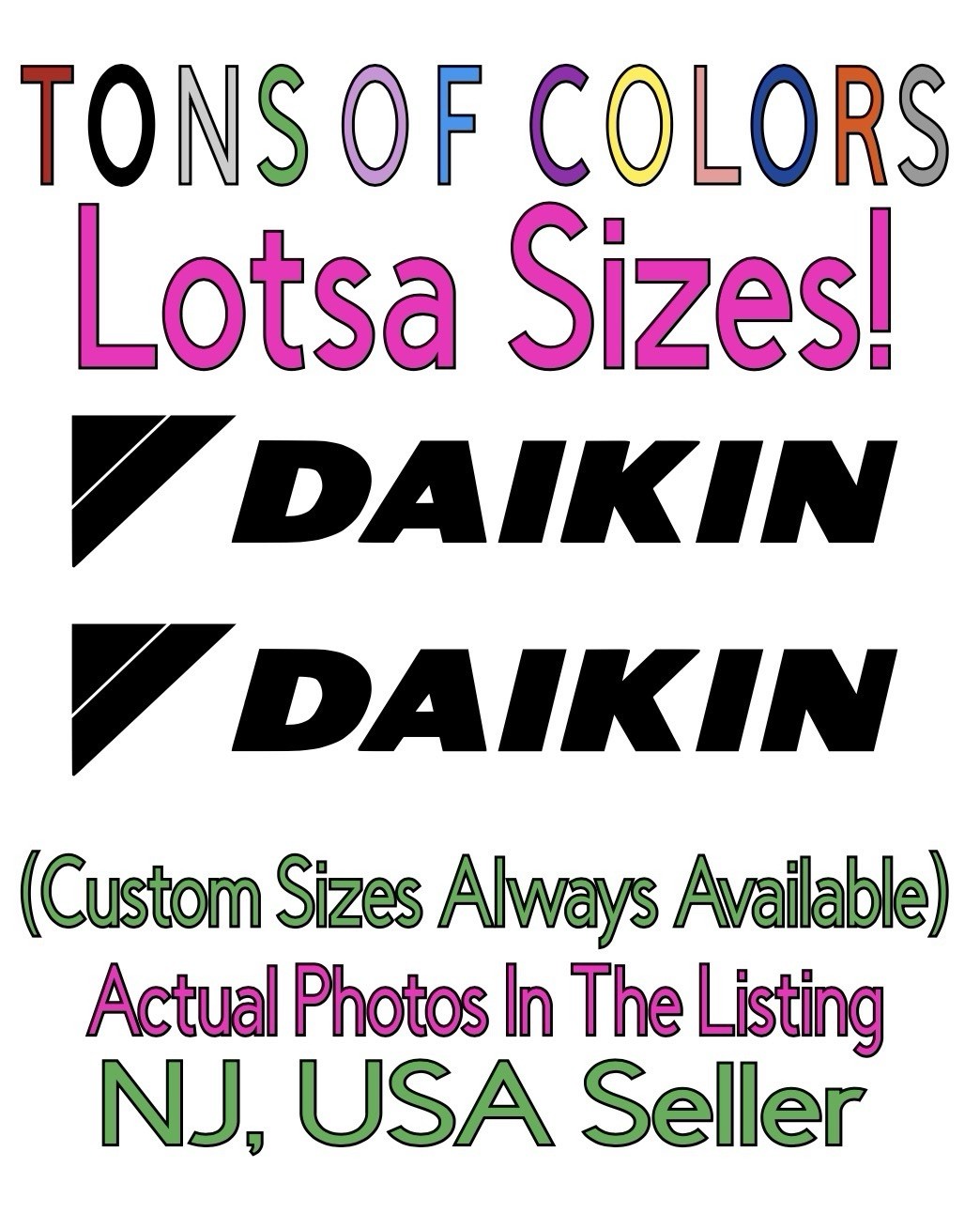 TWO Daikin HVAC Die Cut Vinyl Decals Thermostat Maker Home Comfort Stickers