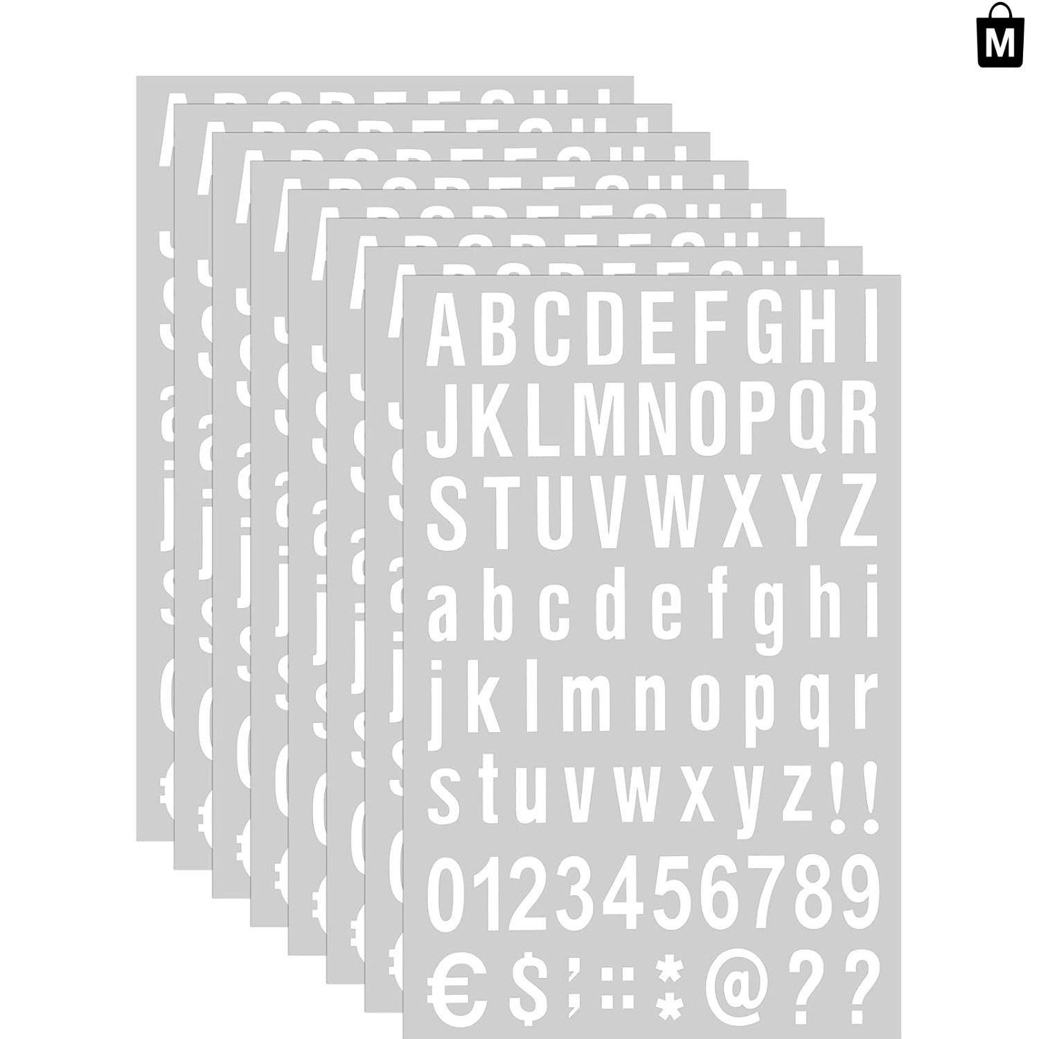 Durable 536-Piece Waterproof Vinyl Letters and Numbers for Indoor & Outdoor Use