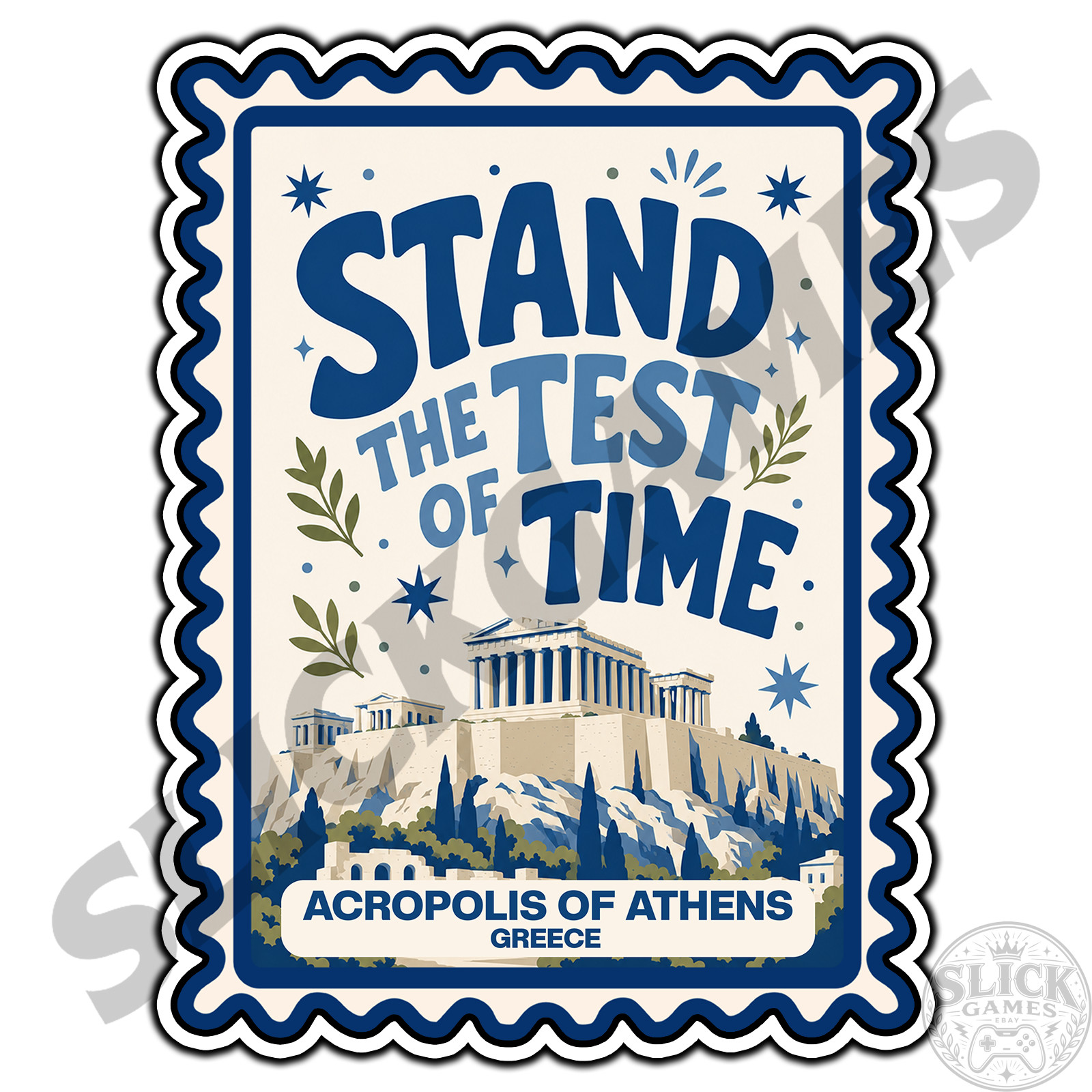 Athens Greece Travel Quote Postage Stamp Sticker #1 Waterproof Vinyl Decal DieCu