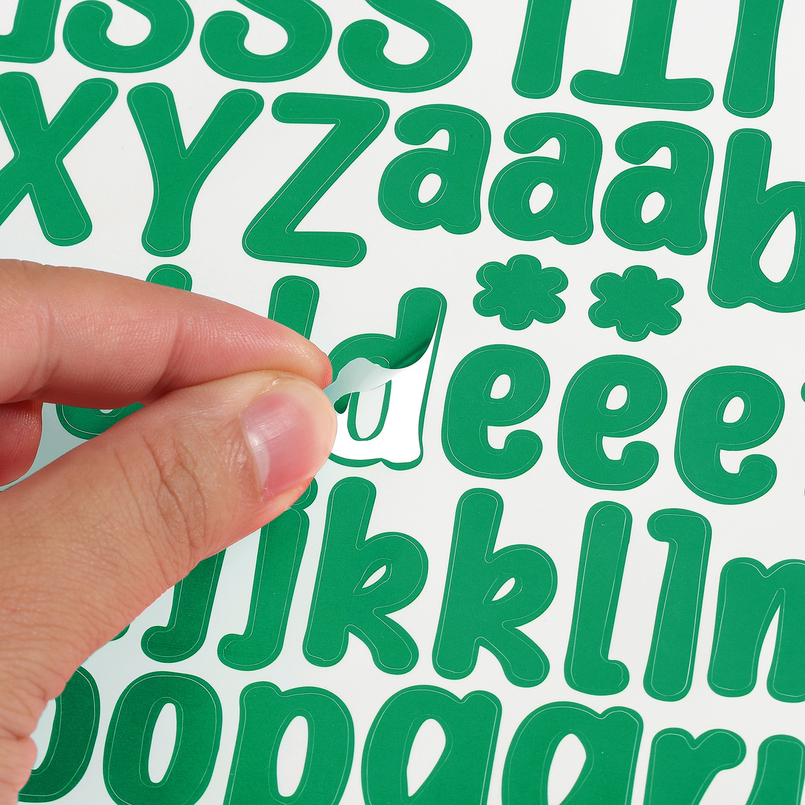 Alphabet Stickers 1", 12 Sheets, Dark Green
