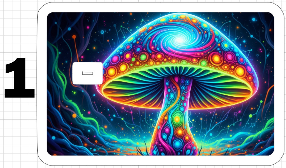 Acid Trip Magic Mushroom ATM Debit Credit Sticker Skin Trippy Retro Groovy Gift