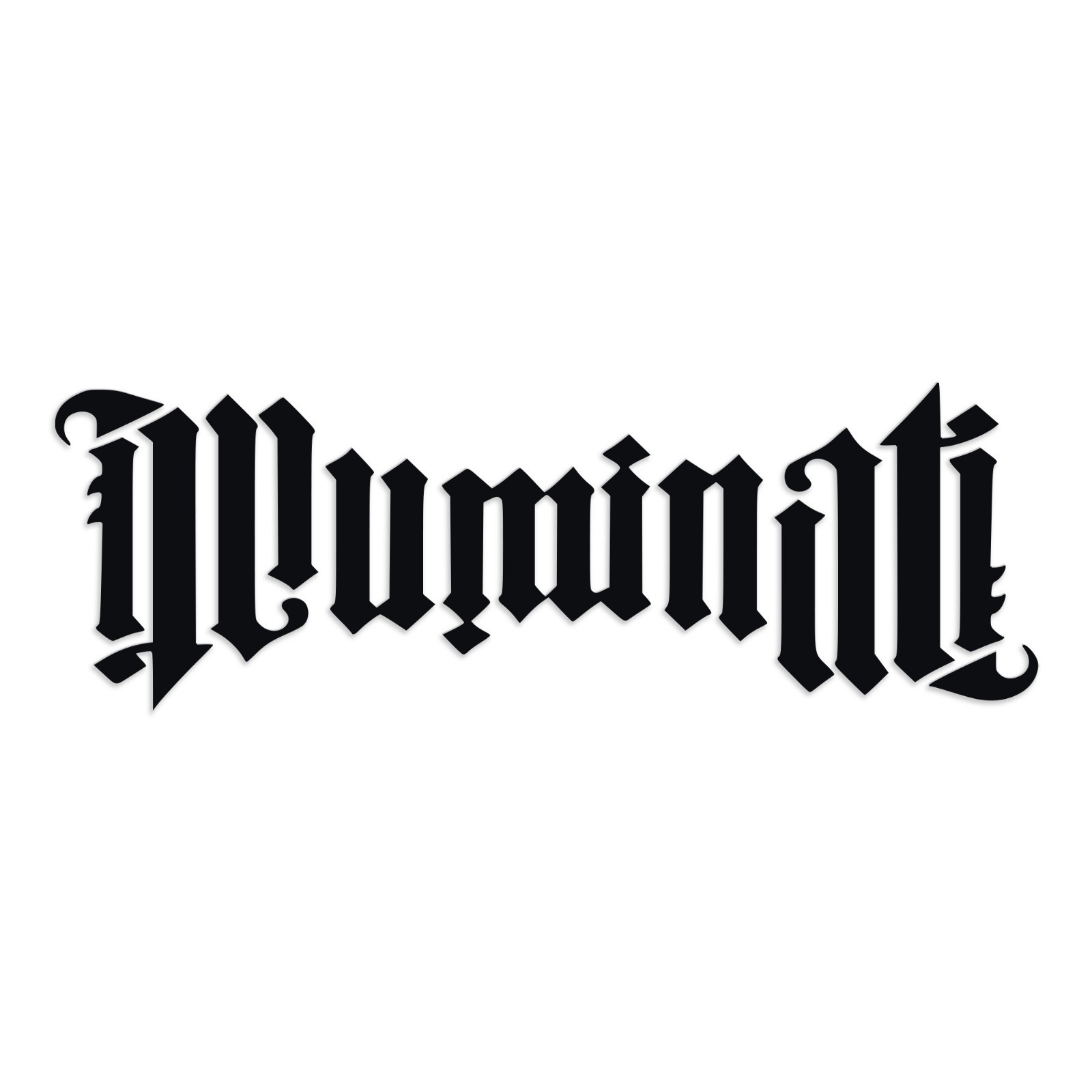 Illuminati Ambigram Vinyl Decal – Symmetrical Script Sticker Esoteric Symbol Art