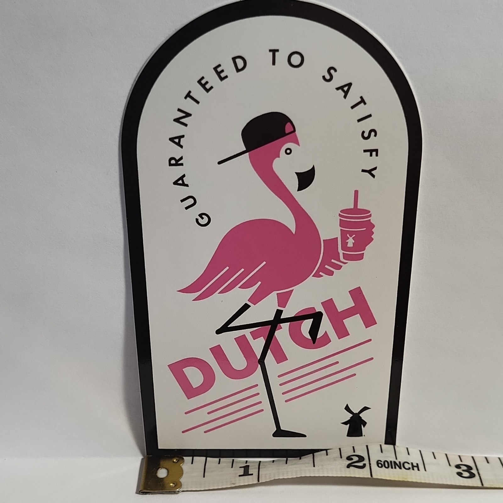 Dutch Bros "Guaranteed to Satisfy" Pink Flamingo