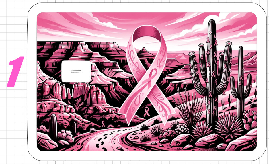 Arizona Pink Ribbon Gift Credit Debit ATM Card Skin Sticker Breast Cancer Women