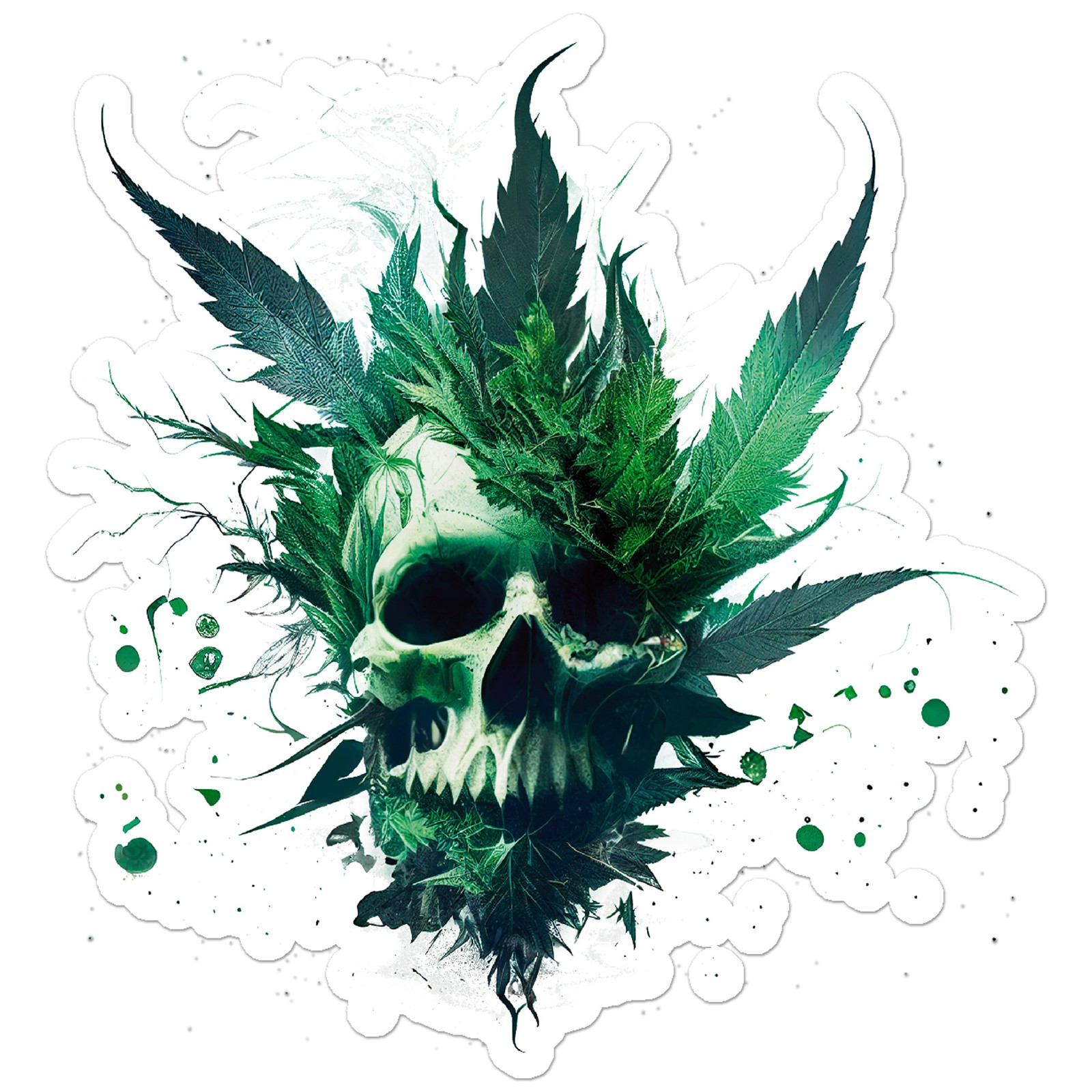 Marijuana Weed Skull – Vinyl Decal Sticker – Car Window Laptop – ebn9812