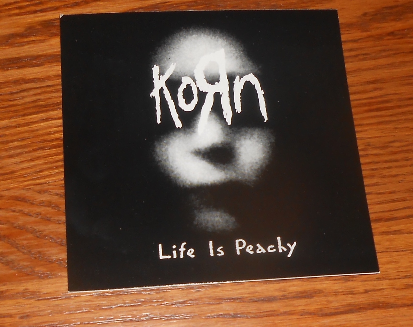 Korn Life is Peachy Sticker Square Promo 5×5 B&W