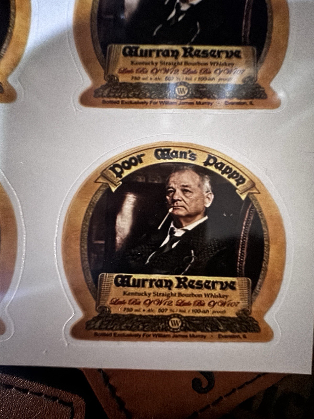 Vinyl Bottle Label Stickers – Poor Man’s Pappy Van Winkle – 6 Stickers
