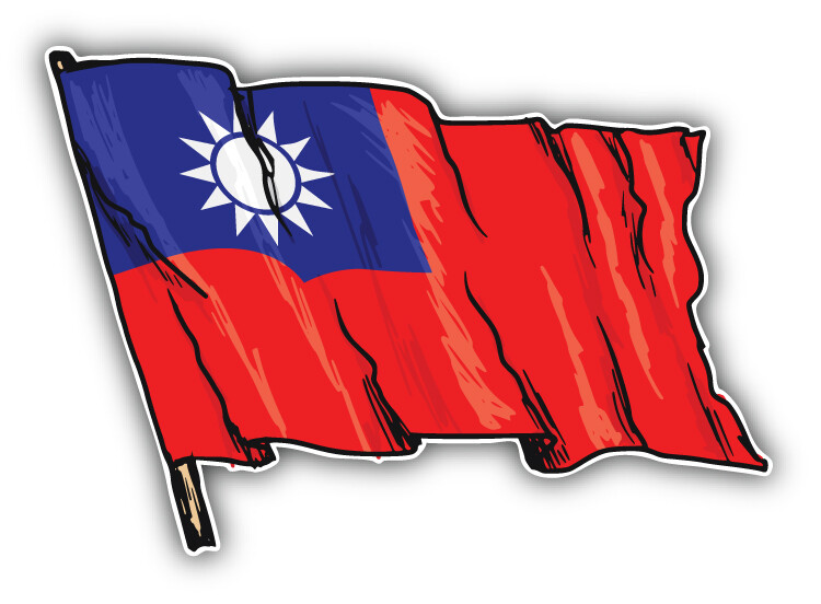 China Waving Flag Sketch Car Bumper Sticker Decal
