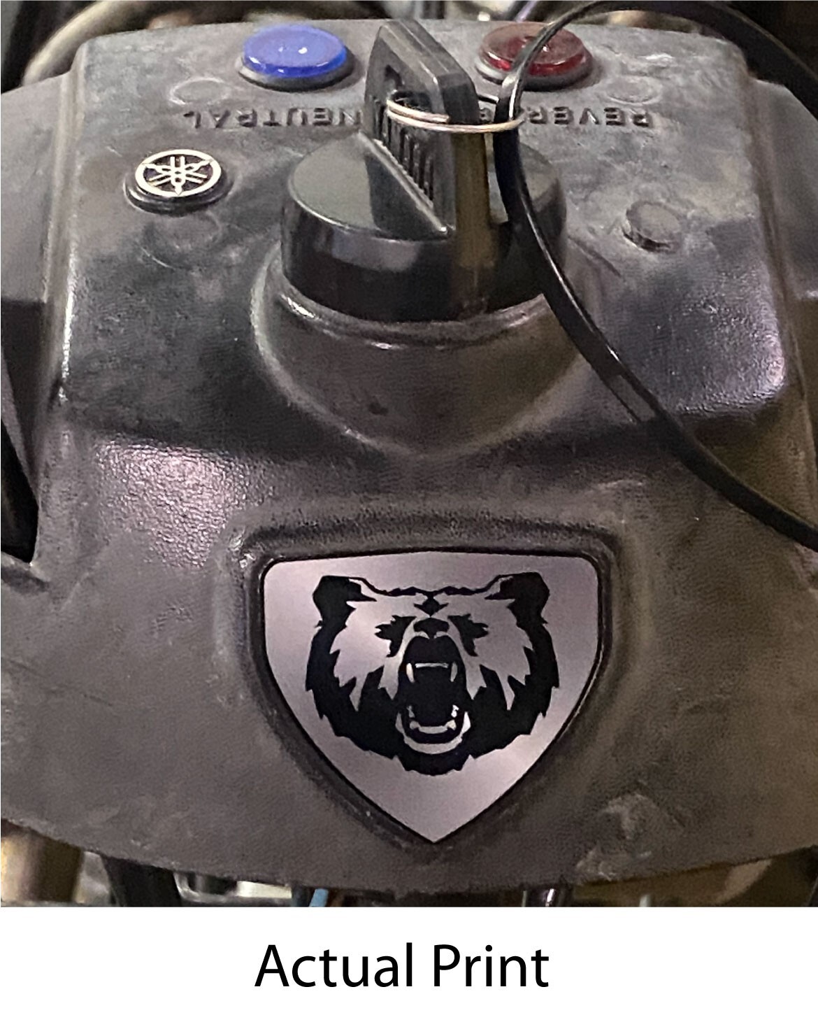 Yamaha BearTracker Big Bear Grizzly Handlebar Key Switch Cover Decal Emblem Mark