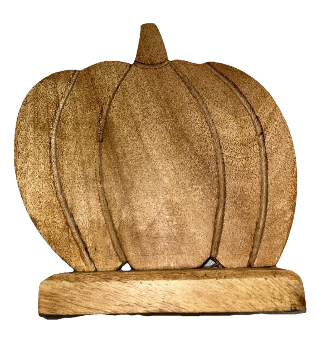 Rustic Mango Wood Pumpkin Tabletop Decor 10×9 Fall Thanksgiving Made in India