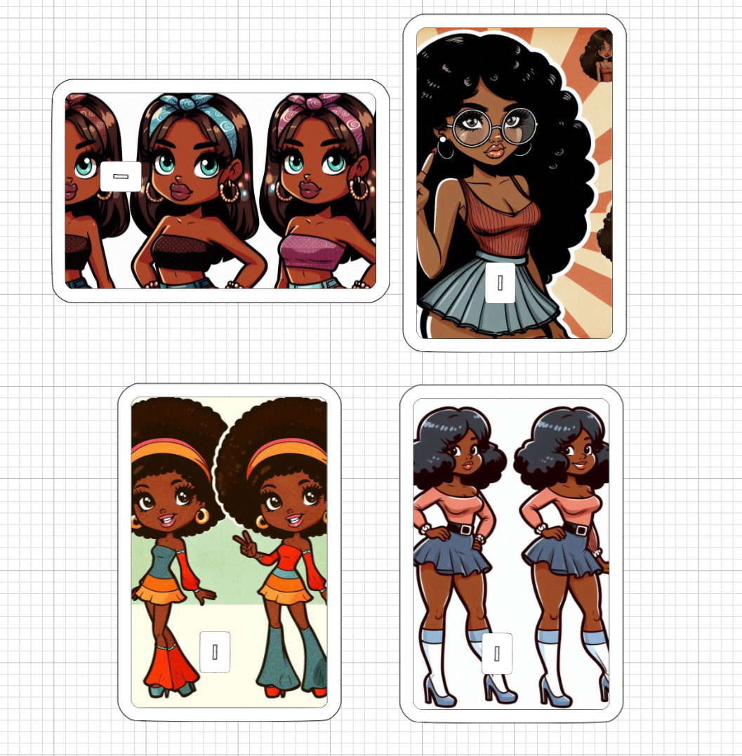 Sexy Black Girl Credit Debit ATM Card Skin Stickers African American Queen Retro