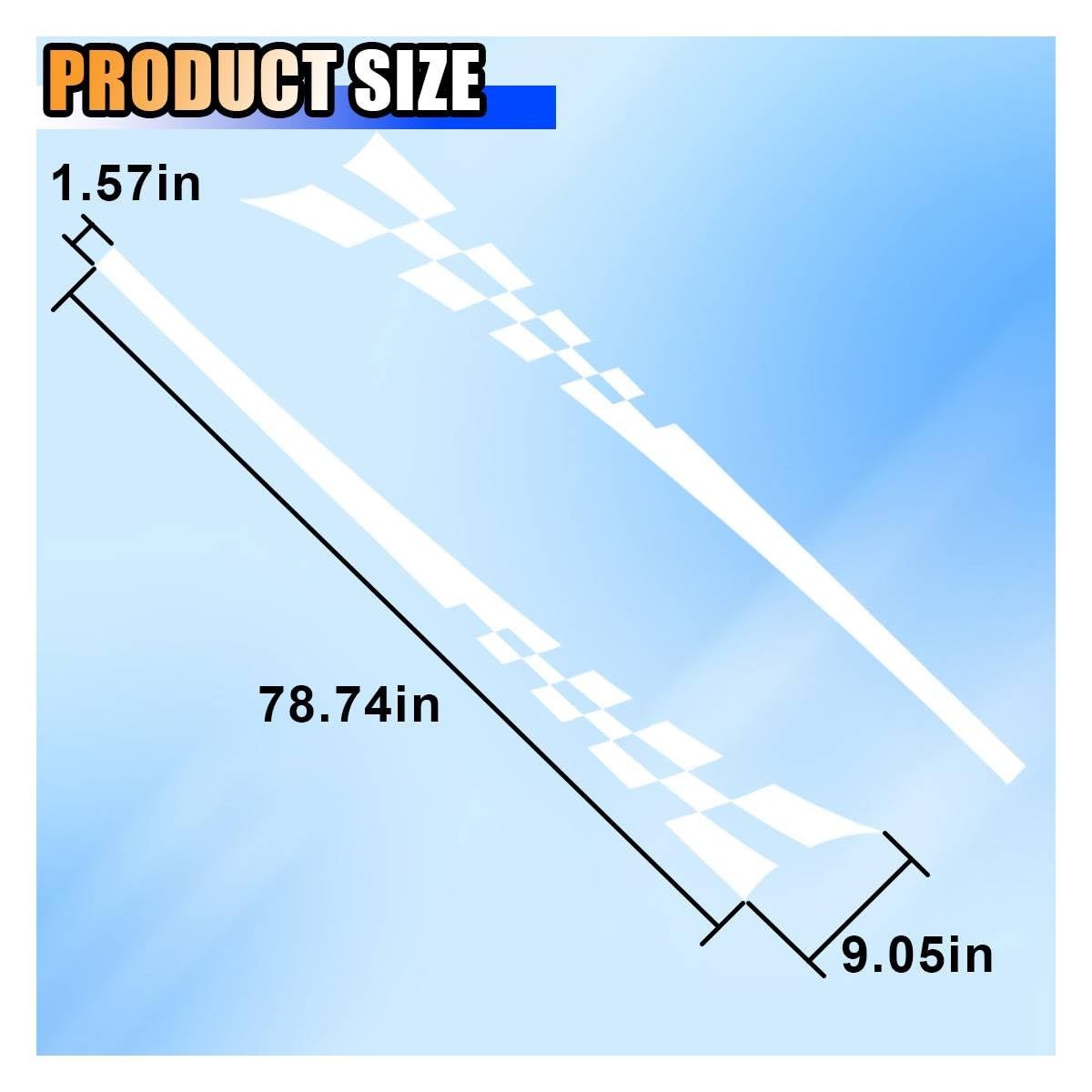 2PCS 78" Car Body Door Side Waistline Sticker Decals, Sports Racing Stripe De…
