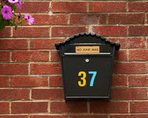 5sheet 0-9 Vinyl Self Adhesive Mailbox Number Sticker Waterproof 4in Colourful