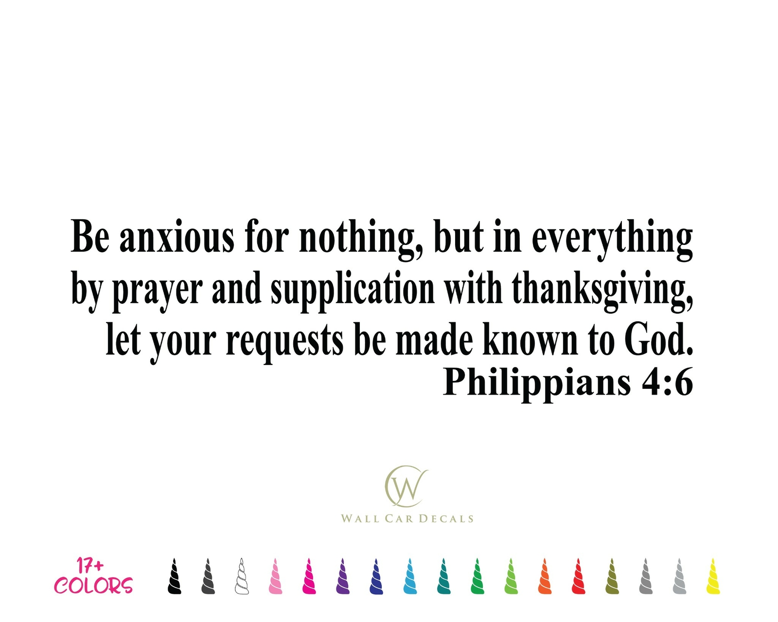 Philippians 4:6 Wall Quote Vinyl Decal Anxious Prayer God Bible Verse Sticker B