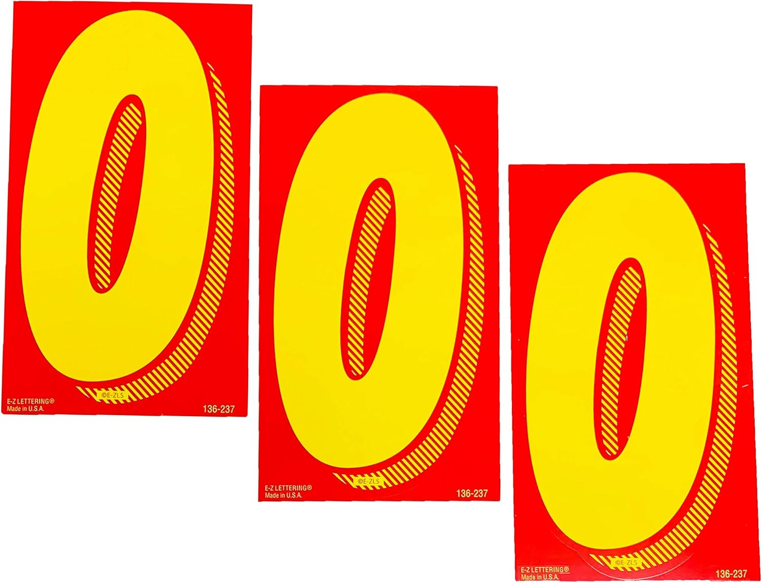 EZ Line Vinyl Decals for Cars Red and Yellow Large Number Stickers Windshield Nu