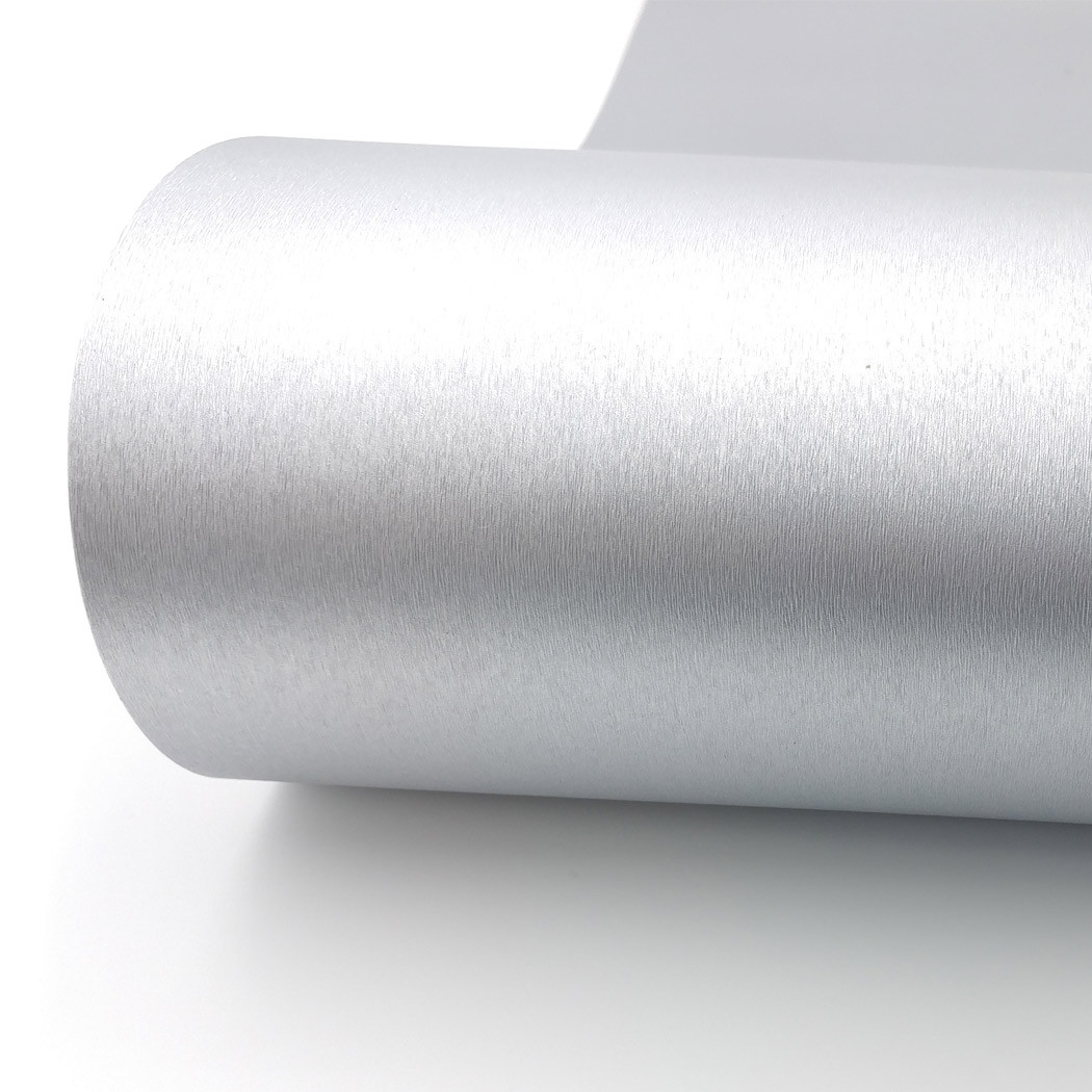 Peel & Stick Brushed Metallic Contact Paper Silver for Cabinet Shelf Liner