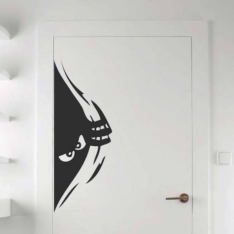 Sneaky Monster Wall Decals Halloween Window Stickers Halloween Decorations, h17