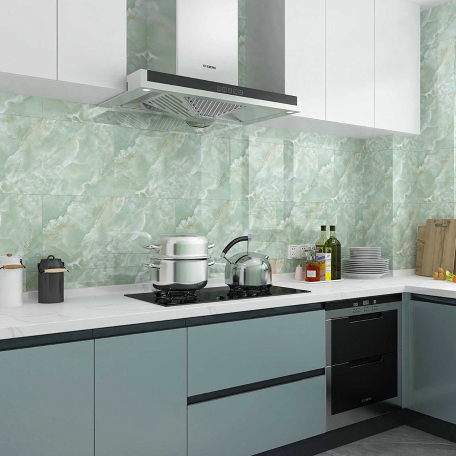 10-50Pcs 3D Marble Stone Tile Sticker Wall Paper PVC Panels Self-adhesive Decor