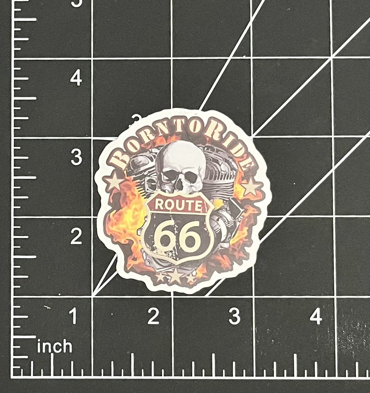Born to Ride Route 66 – Vinyl Sticker Skull Rt 66 Road Sign Waterproof Durable