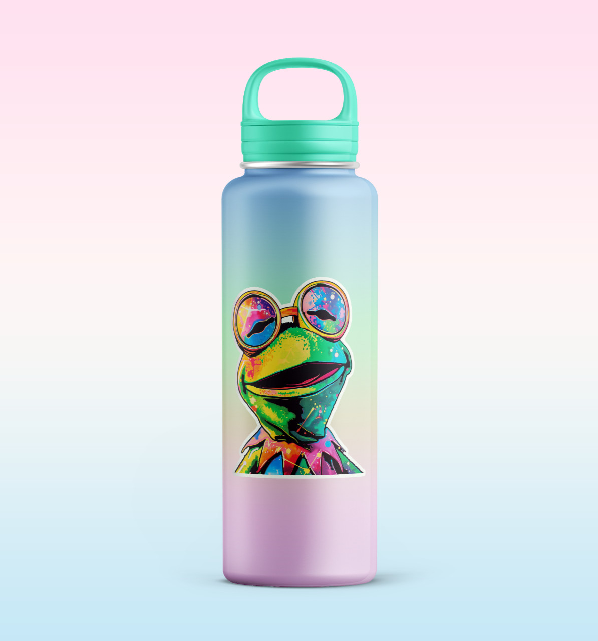 Trippy Frog Sticker: Psychedelic Green Frog Waterproof Puppet Sticker