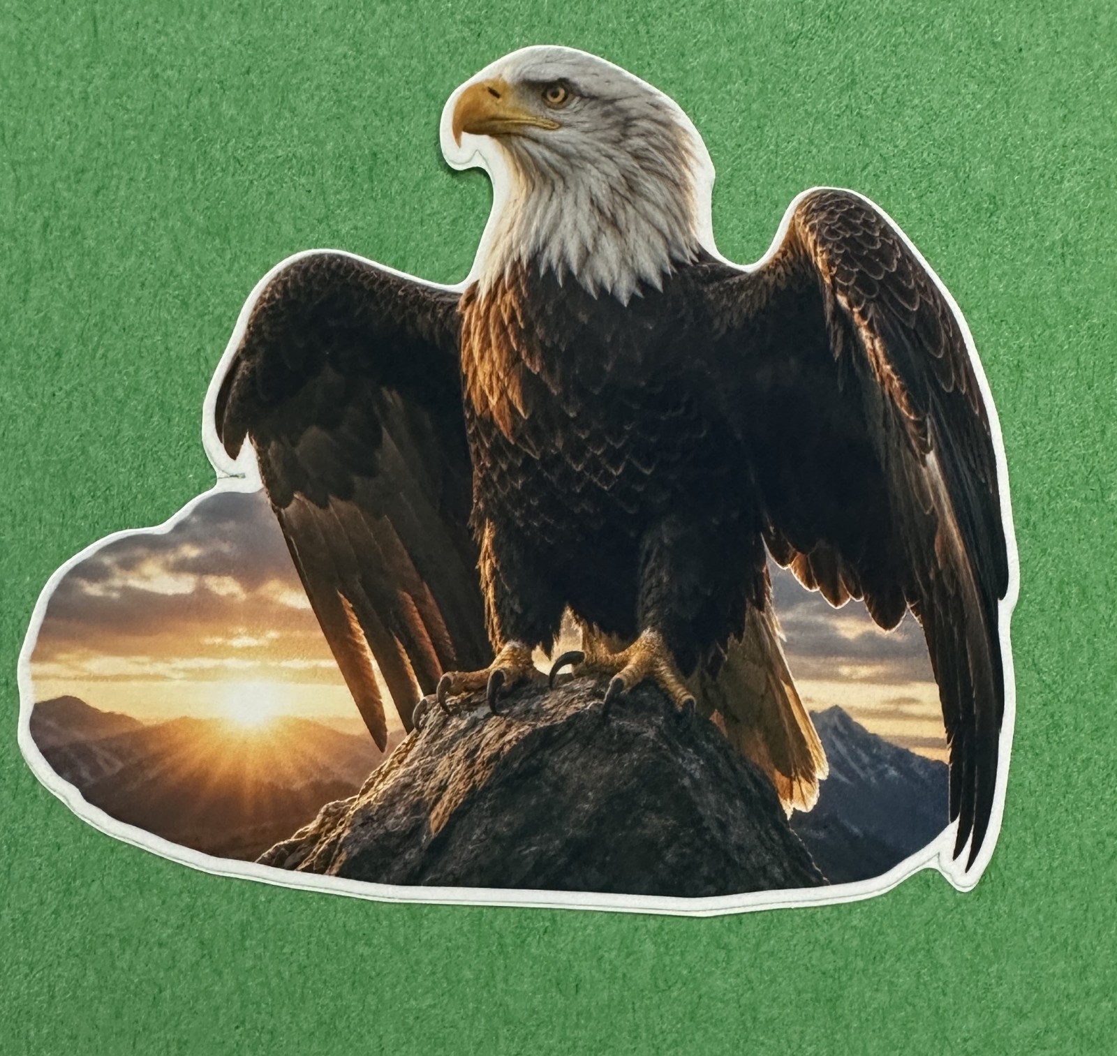 3 inch American Bald Eagle Sunrise Sticker Patriotic USA Freedom Vinyl Decal