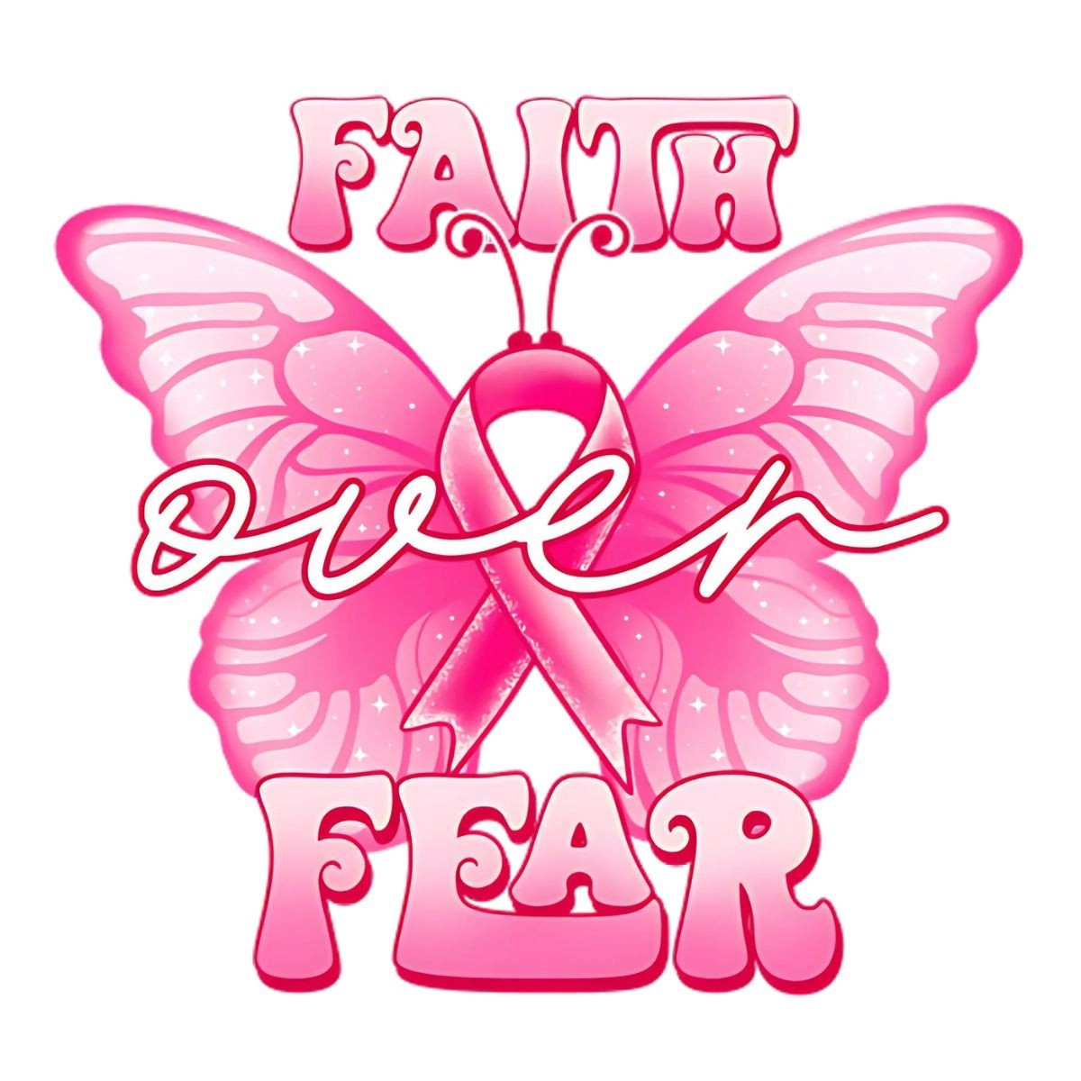 Faith over Fear Breast Cancer Butterfly Laptop Wall Mirror Cup Tumblr Locker Bin