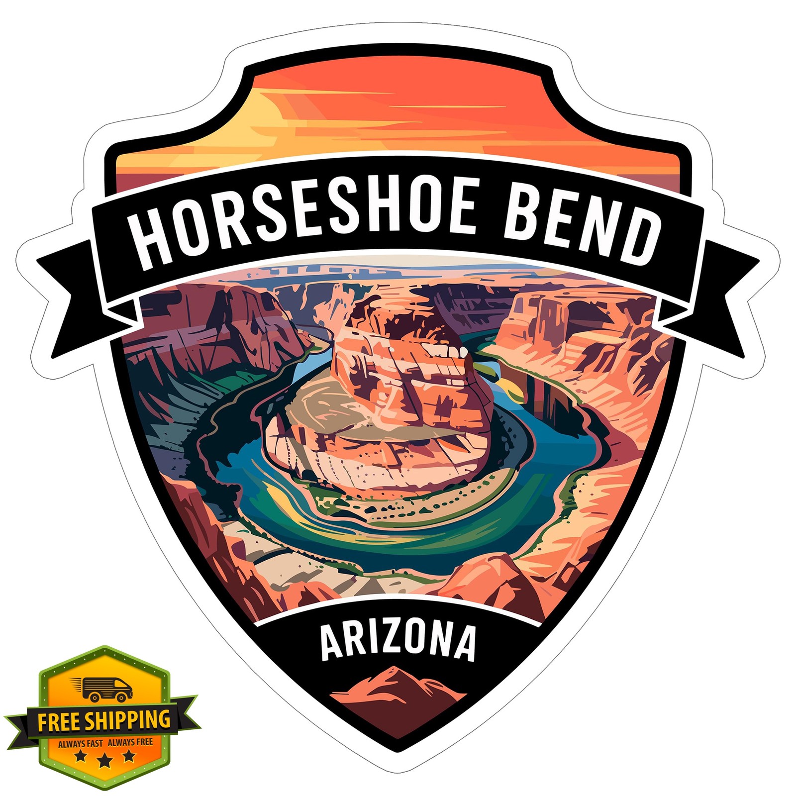 No Thorns Media Horseshoe Bend Sticker 4"