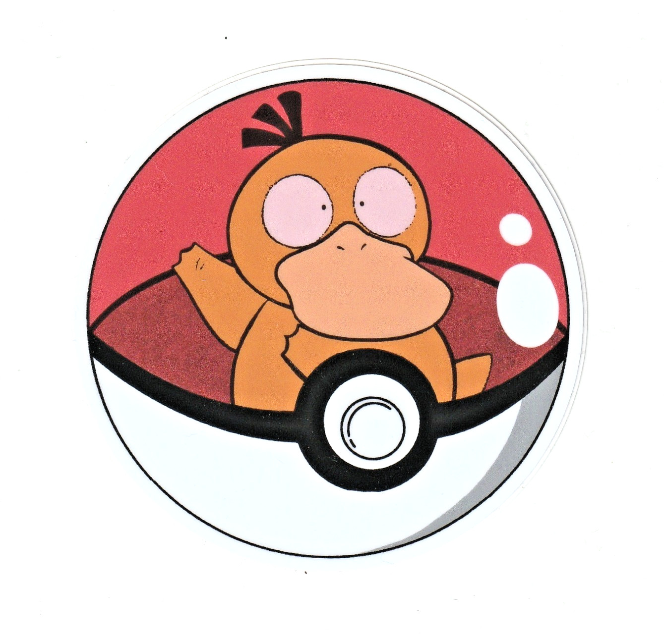pokemon 3.5 inch psyduck pokeball sticker