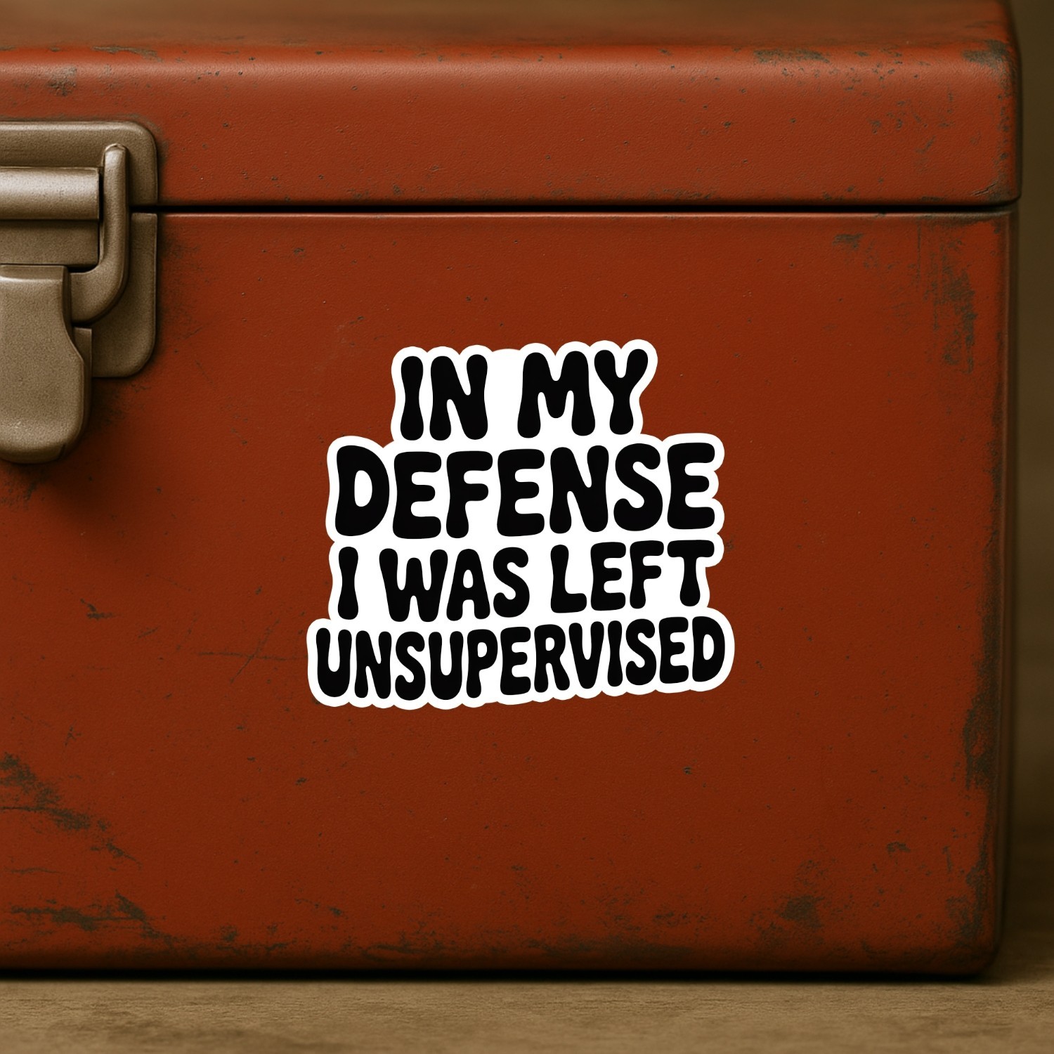 4PCS “In My Defense I Was Left Unsupervised” Stickers – Funny Sarcastic Quote
