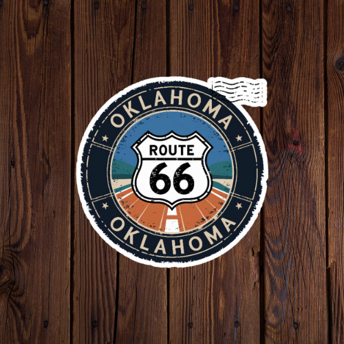 Oklahoma Route 66 Sticker Vinyl Decal Highway Sign Retro Road Trip Travel