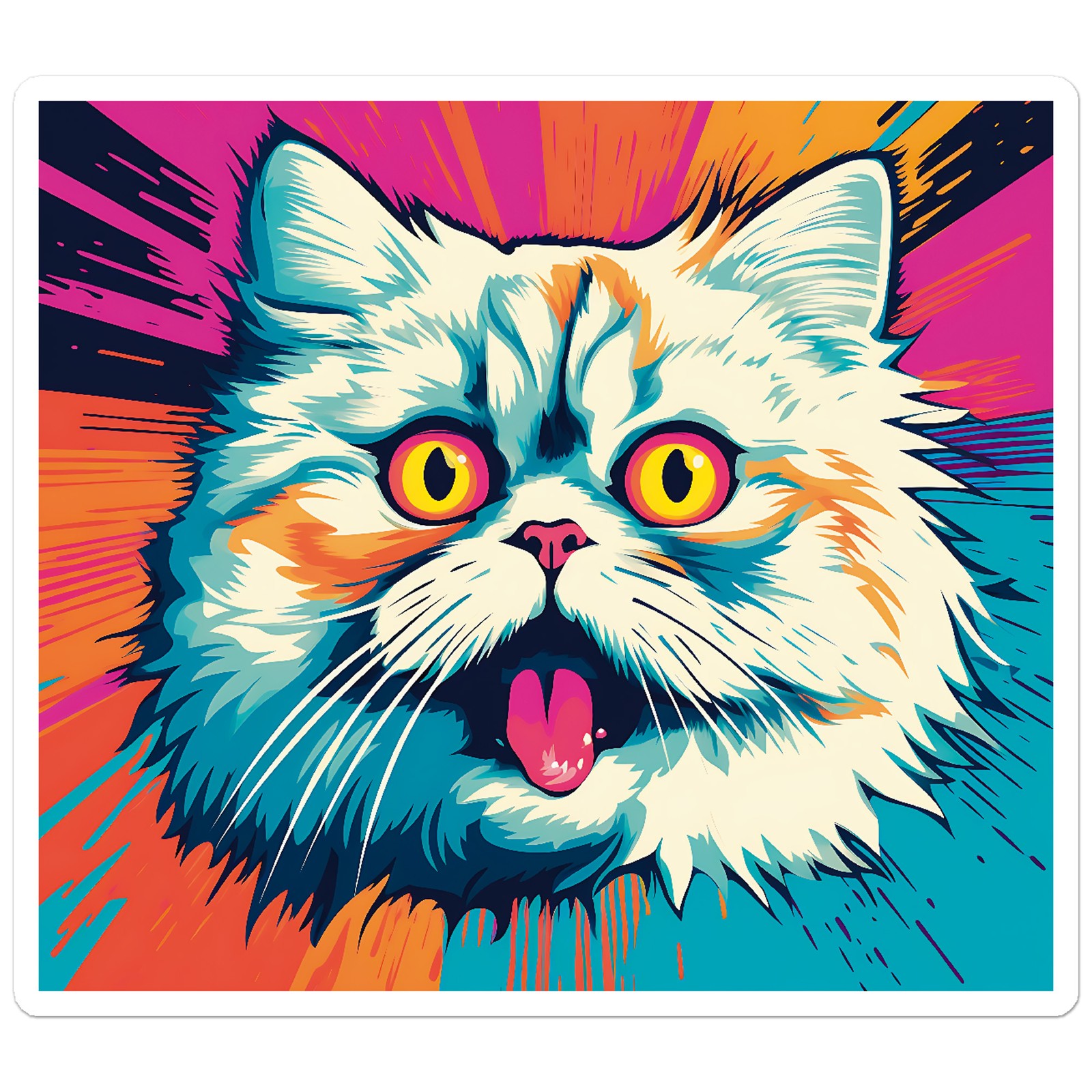 Popart Persian Cat – Vinyl Decal Sticker – Car Window Laptop – ebn11852