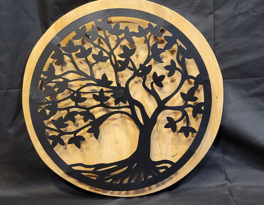 Round Tree Metal and Wood Wall Decor, Plow and Hearth #6AWD773