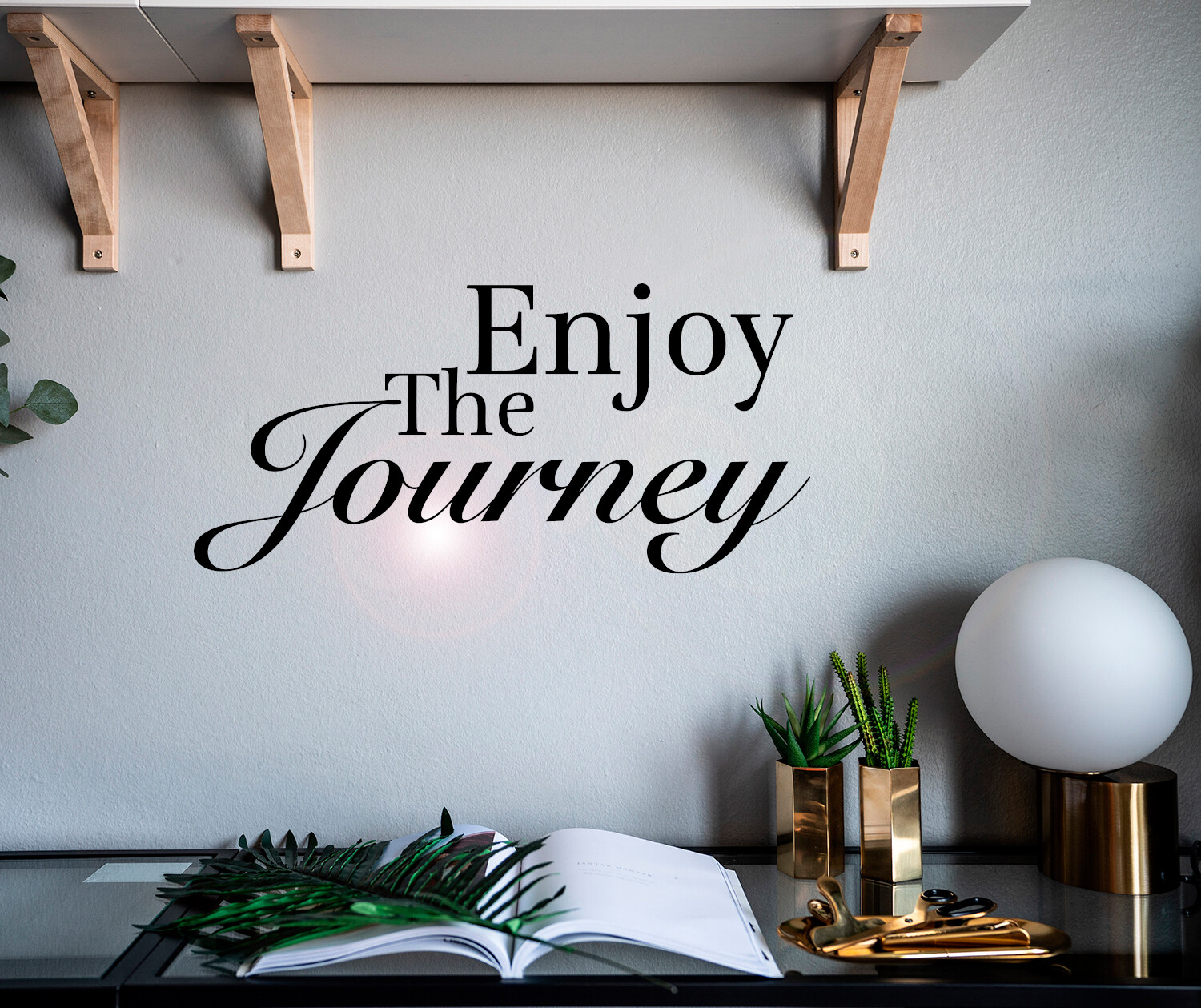 Wall Decal Motivation Inspiration Quote Enjoy Journey Black 22.5×10.6 gz441