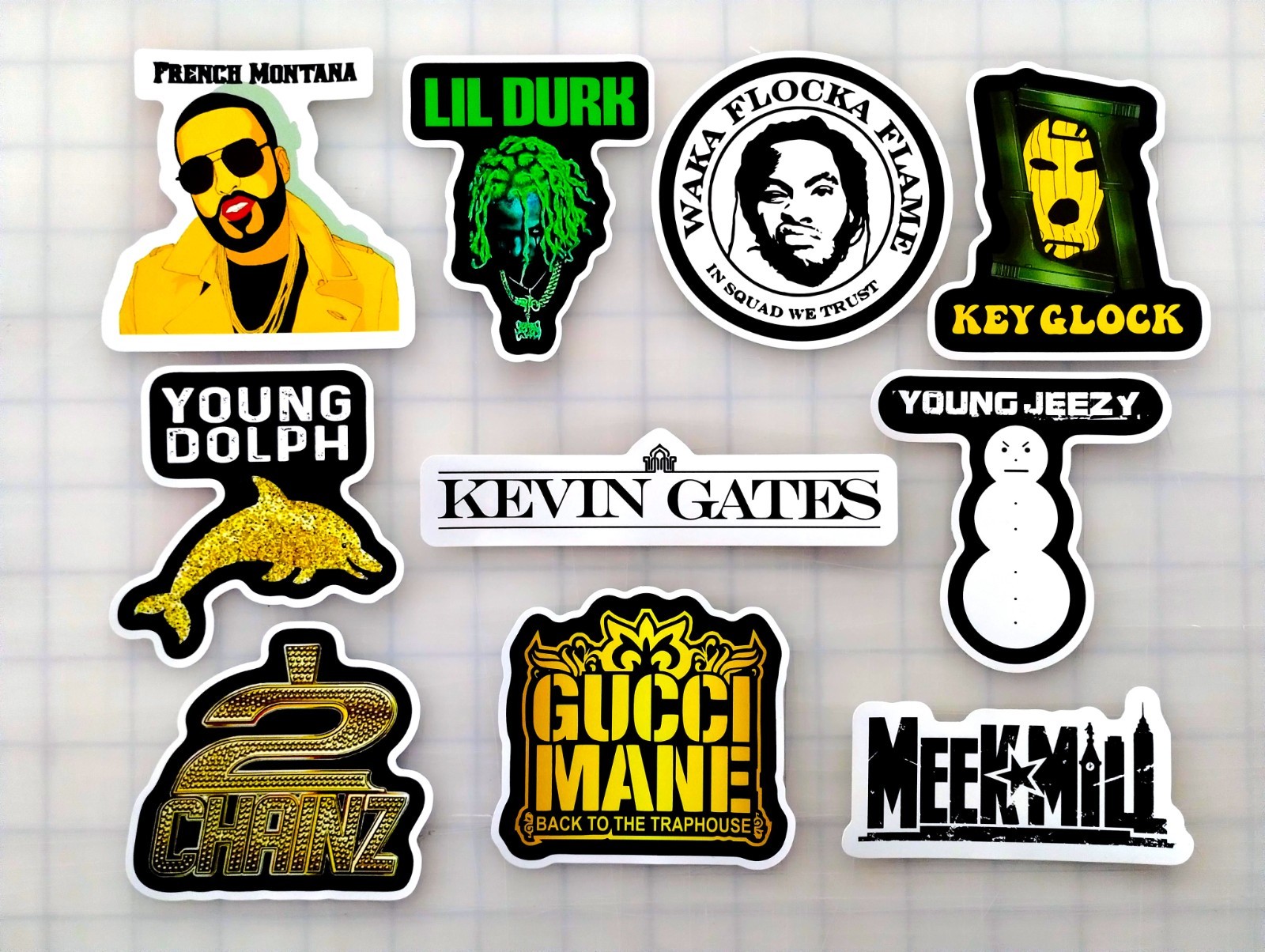Modern Hip-Hop Vinyl Sticker Lot (10 Pack) SET 7 young jeezy dolph 2 chains rap