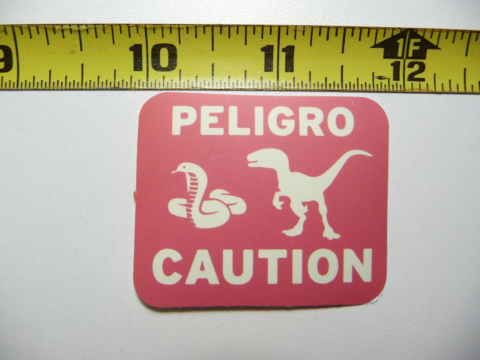 CAUTION COBRA DINOSAUR SMALL STICKER DECAL FUNNY FOR WALL DOOR FUNNY