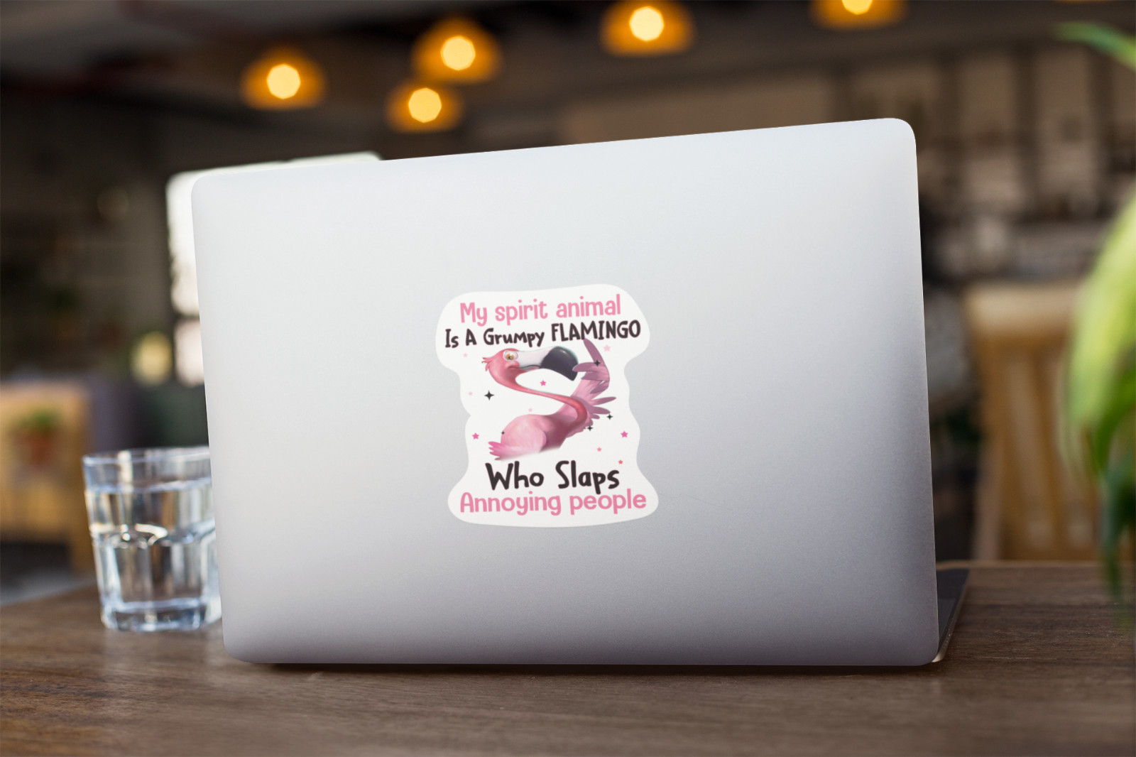 Flamingo Is My Spirit animal 4.5 In Decal for Car Truck Bumper Sticker PS821